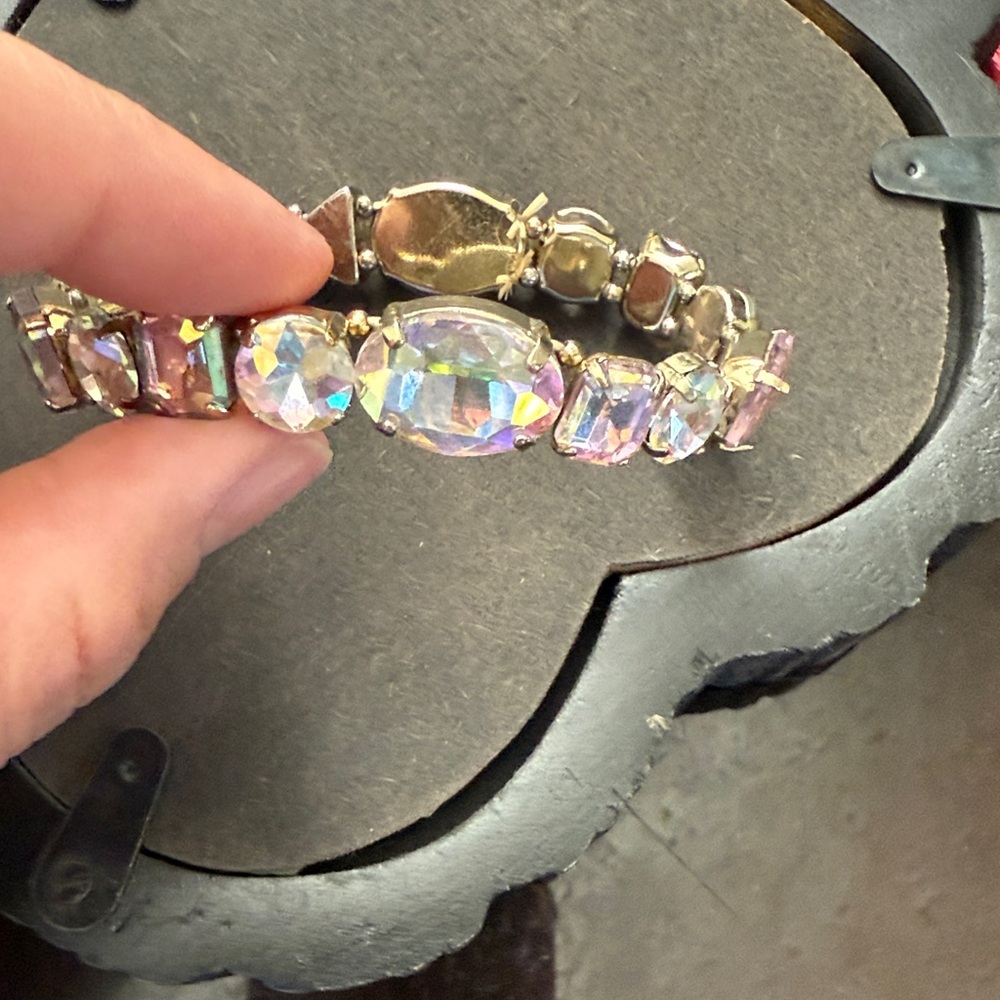 PRISM Silver Bracelet with Iridescent Stones